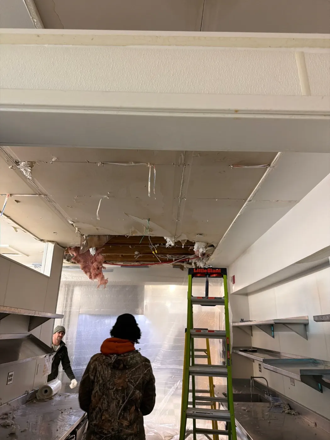 Moisture meter reading on drywall in Smith Valley water loss